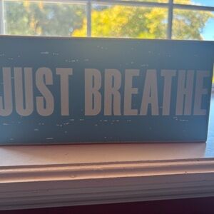 Blue 'Just Breathe' Wall Decor